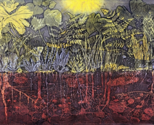 Liegende (selbst). Batik